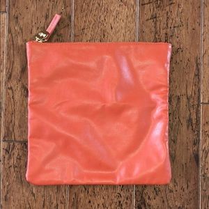 INDIGO LEATHER ZIP POUCH